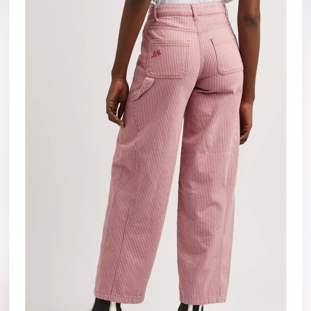 Dion striped barrel-leg jeans- Damson Madder UK12 SOLD OUT - Picture 2 of 2